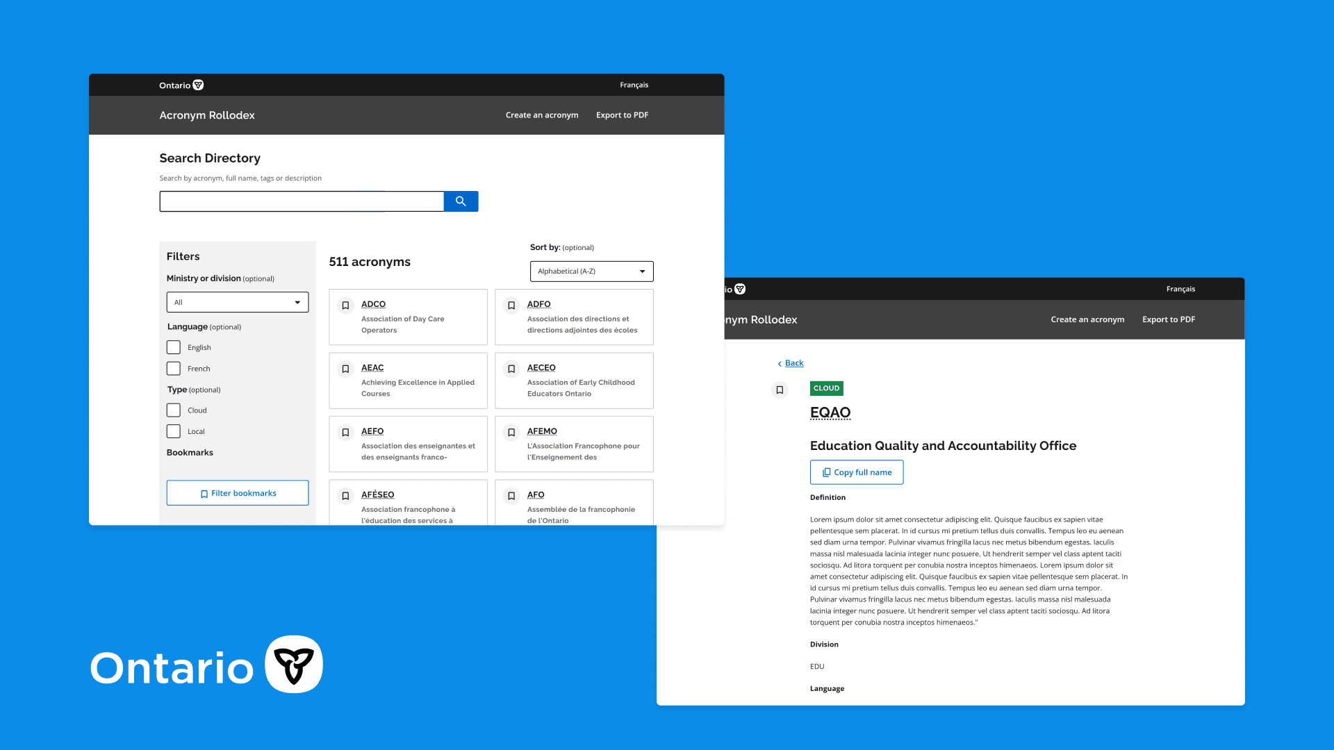 Creating a universal acronym directory for the Ministry of Education